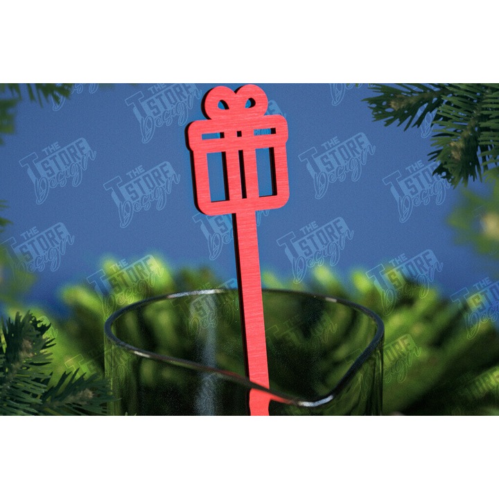 Set de decoratiuni de Craciun, Intrahome, 15x15 cm, din plywood 3mm-4mm, ideal pentru proiecte DIY