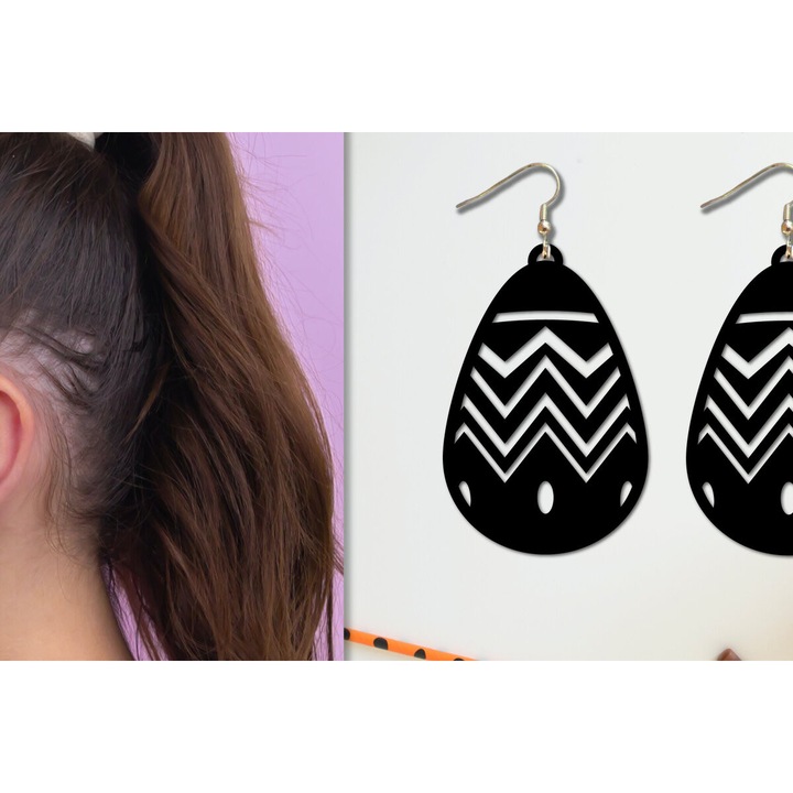 Cercei de Craciun, Intrahome, din lemn de placaj 3x3 cm, set pentru decoratiuni si proiecte DIY