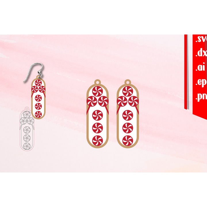 Cercei de Craciun, Intrahome, din lemn de placaj 3x3 cm, pentru decoratiuni si proiecte DIY