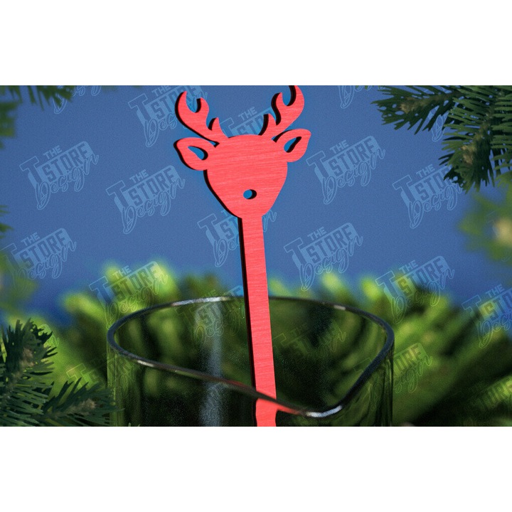 Set de decoratiuni de Craciun, Intrahome, 15x15 cm, din plywood 3mm-4mm, ideal pentru proiecte DIY