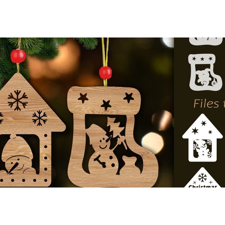 Figurine Craciun, Intrahome, stolidii, 8x8 cm, din plywood 3mm-4mm, set