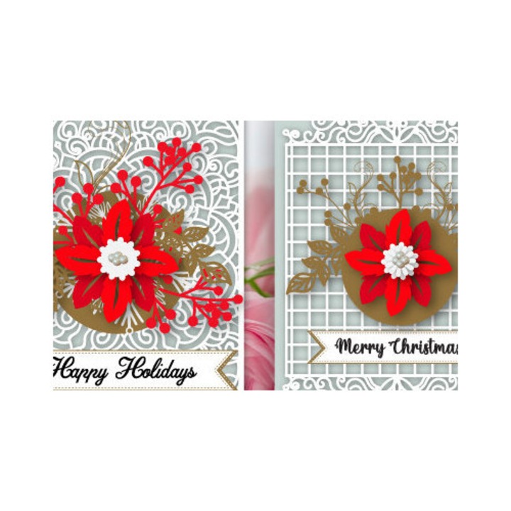 Felicitare Craciun, Intrahome, model 963, 15x15 cm, din lemn plywood 3mm-4mm, pentru decoratiuni si proiecte DIY