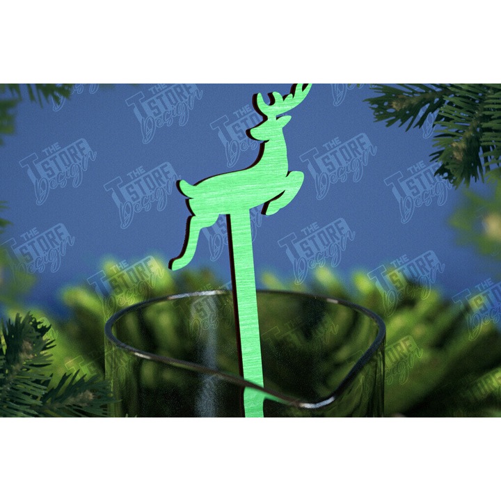 Set de decoratiuni de Craciun, Intrahome, 15x15 cm, din plywood 3mm-4mm, ideal pentru proiecte DIY