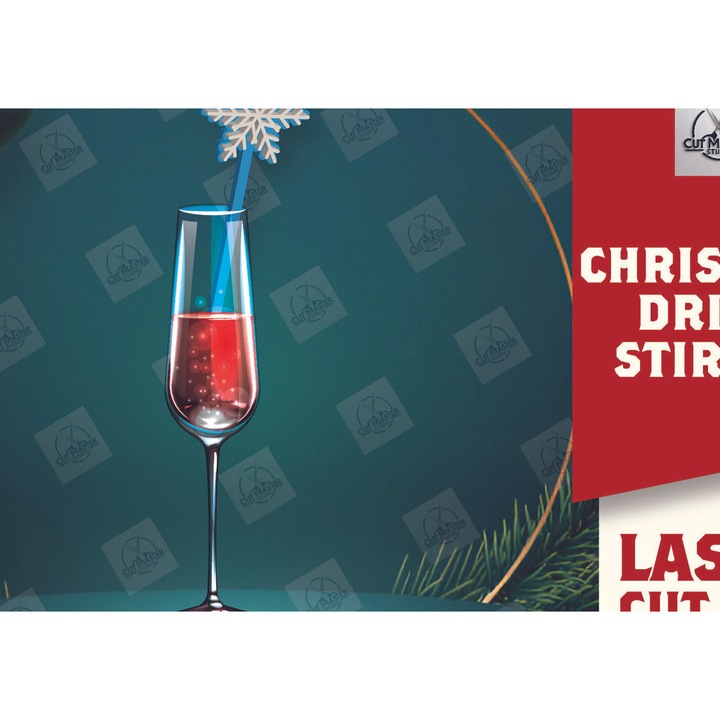 Decoratiune de Craciun din lemn cu laser, Intrahome, 15x15 cm, set pentru proiecte DIY