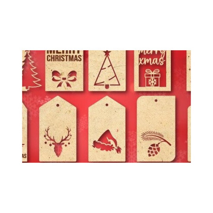 Cadou de Craciun din lemn, Intrahome, 15x15 cm, pentru decoratiuni si proiecte DIY