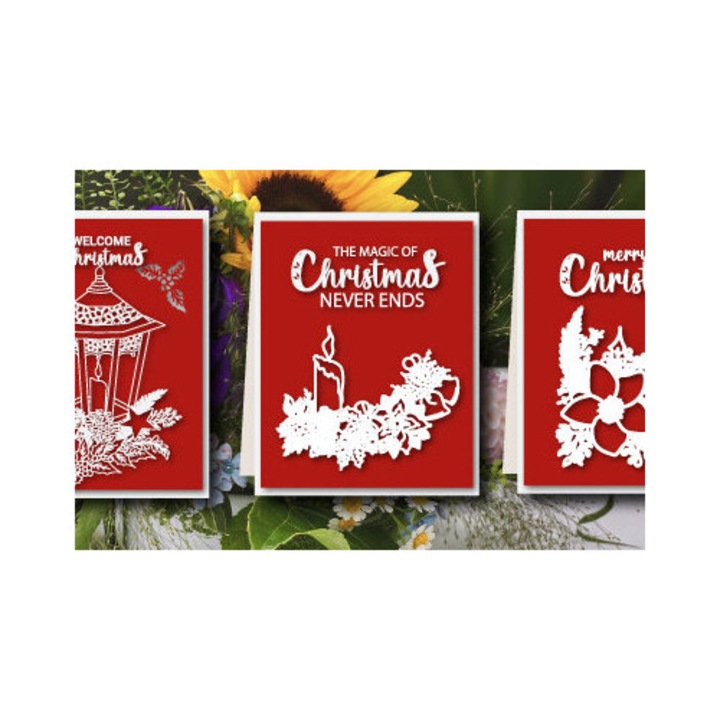 Felicitare, Intrahome, Christougenniatike eucheteria karta Layer 989, 15x15 cm, din plywood 3mm-4mm