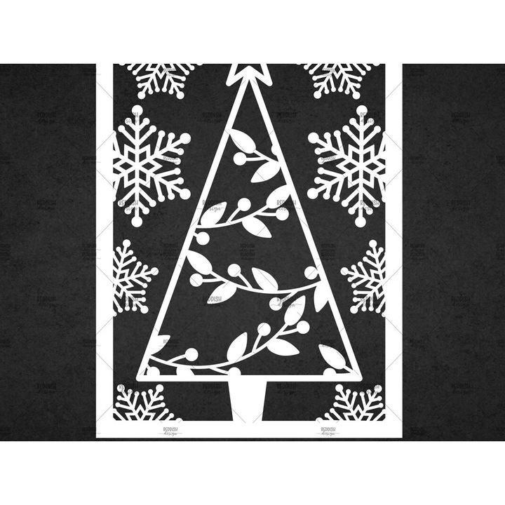 Felicitare de Craciun din lemn, Intrahome, 5x7 cm, pentru decoratiuni si proiecte DIY, 3mm-4mm