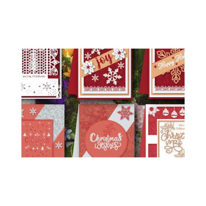 Felicitare de Craciun, Intrahome, model 970, dimensiune 15x15 cm, din plywood 3mm-4mm, pentru decoratiuni si proiecte DIY