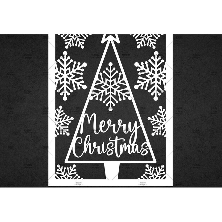 Felicitare de Craciun din lemn, Intrahome, 5x7 cm, pentru decoratiuni si proiecte DIY, 3mm-4mm