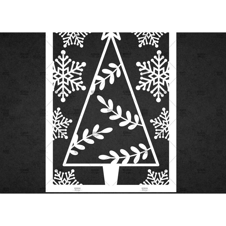 Felicitare de Craciun din lemn, Intrahome, 5x7 cm, pentru decoratiuni si proiecte DIY, 3mm-4mm