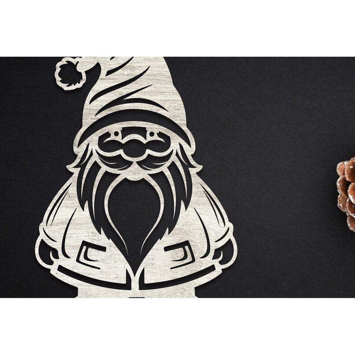 Gnome de Craciun din lemn, Intrahome, 15x15 cm, set pentru decoratiuni si proiecte DIY