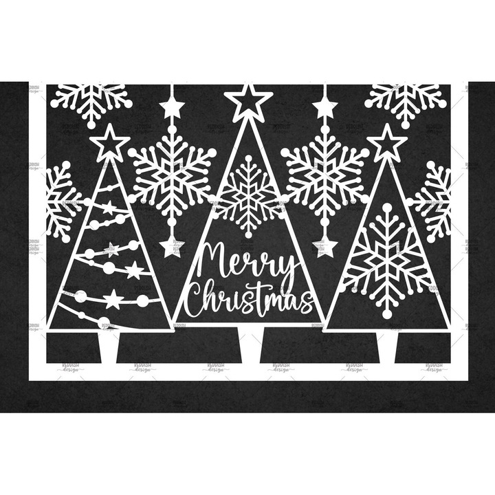 Felicitare de Craciun din lemn, Intrahome, 5x7 cm, 3mm-4mm, pentru decoratiuni si proiecte DIY