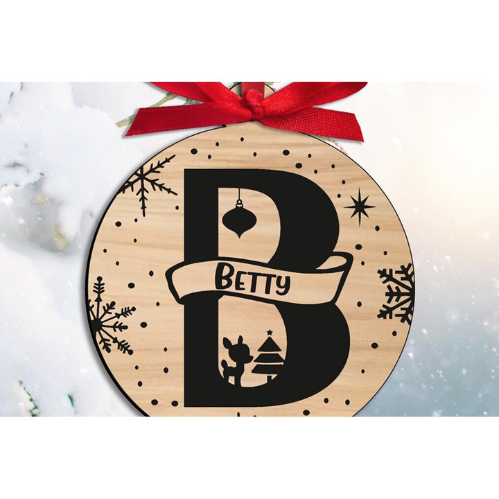 Litera B monograma din lemn, Intrahome, 8x8 cm, pentru decoratiuni interioare, din plywood 3mm-4mm