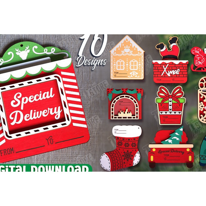 Pachet de Dorokarton pentru Craciun, Intrahome, 15x15 cm, din plywood 3mm-4mm, ideal pentru decoratiuni si proiecte DIY