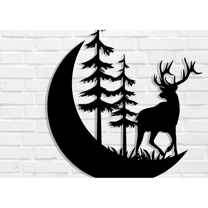 Placa decorativa, Intrahome, Craciun, 40x40 cm, din plywood 3mm-4mm, taiata cu laser