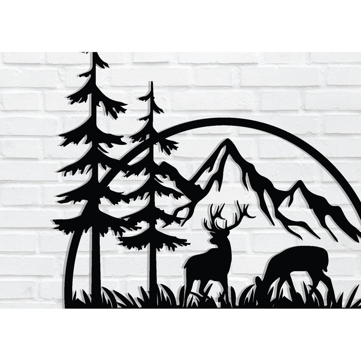 Placa decorativa, Intrahome, Craciun, 40x40 cm, din plywood 3mm-4mm, taiata cu laser