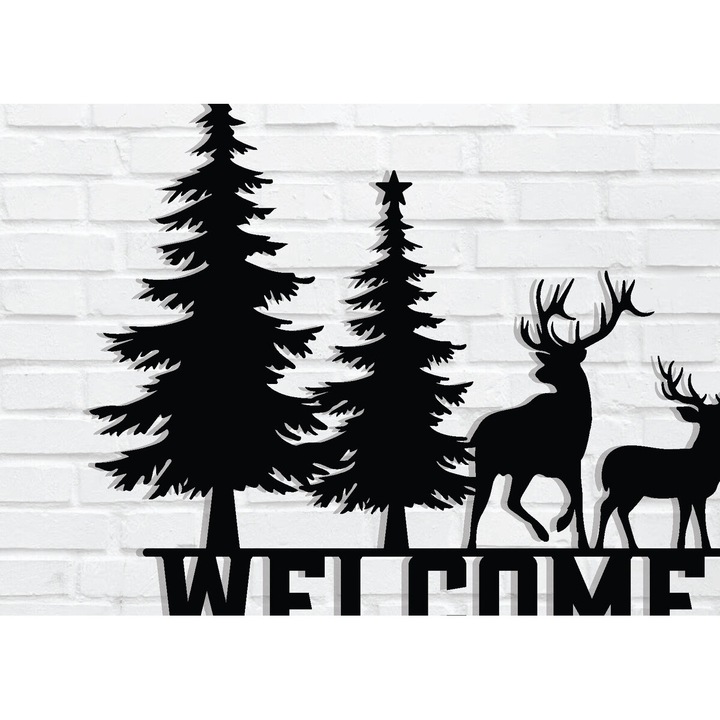 Placa decorativa, Intrahome, Craciun, 40x40 cm, din plywood 3mm-4mm, taiata cu laser