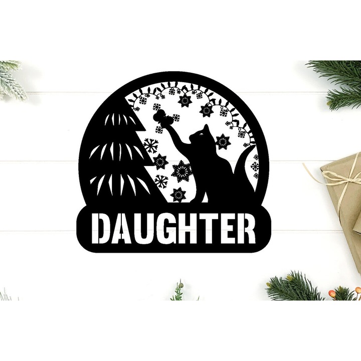 Tablou de Craciun din lemn, Intrahome, 40x40 cm, pentru decoratiuni si proiecte DIY