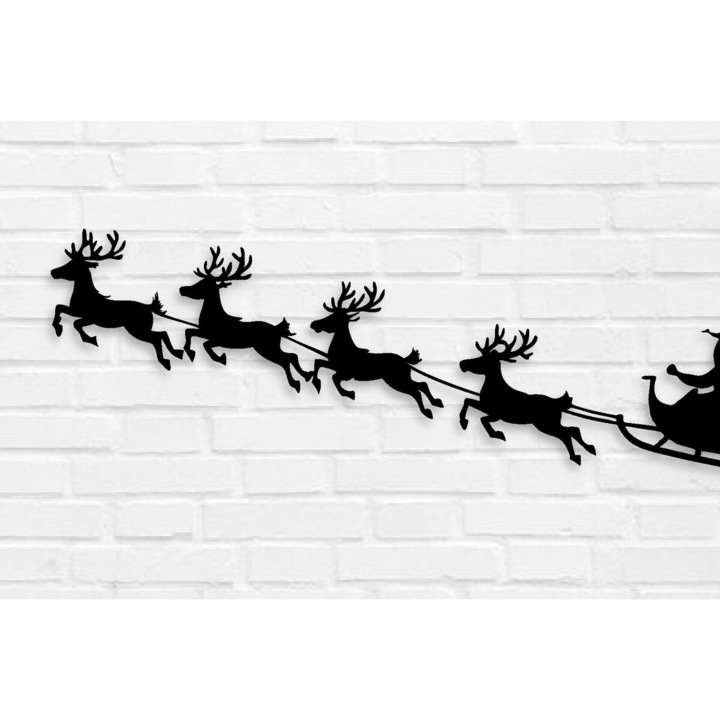 Placa decorativa, Intrahome, Craciun, 40x40 cm, din plywood 3mm-4mm, taiata cu laser