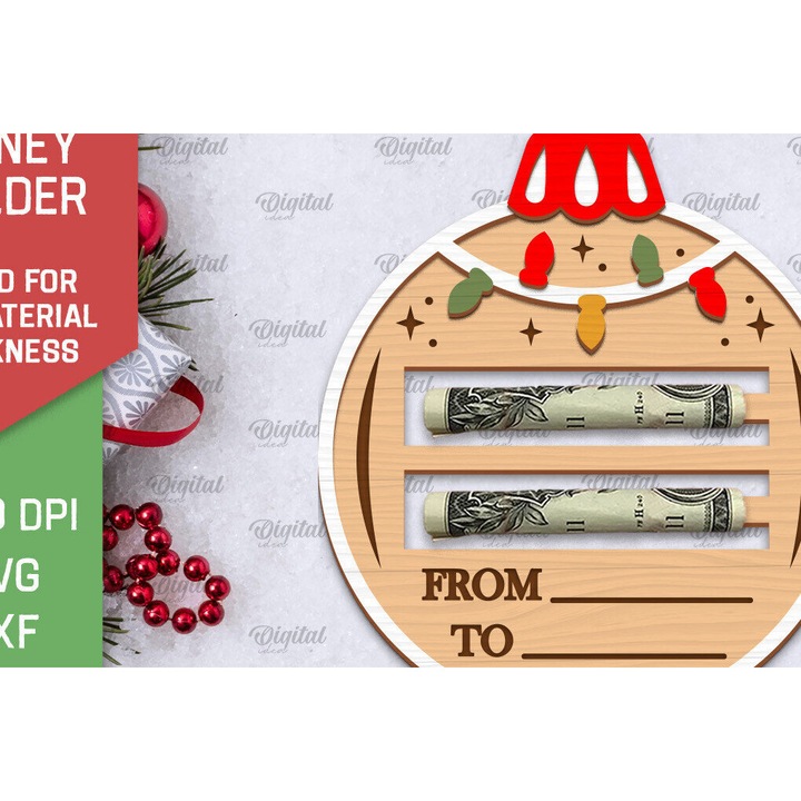 Felicitare din lemn, Intrahome, design taiat cu laser Craciun, 15x15 cm, din plywood 3mm-4mm, pentru decoratiuni si proiecte DIY