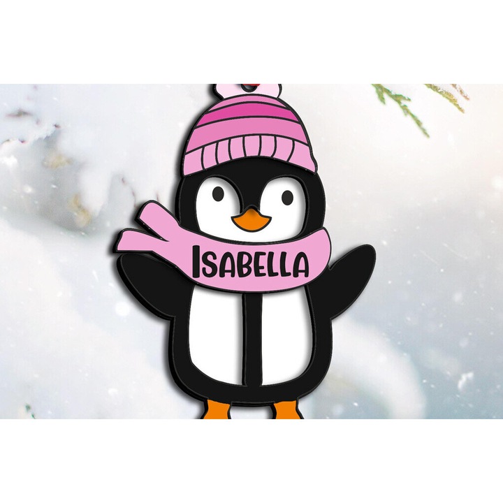 Litera decorativa de Craciun roz, Intrahome, 8x8 cm, din plywood 3mm-4mm, pentru decorare si proiecte DIY