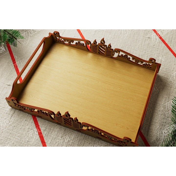 Disc decorativ Craciun, Intrahome, 15x15cm, din plywood 3mm-4mm, pentru proiecte DIY