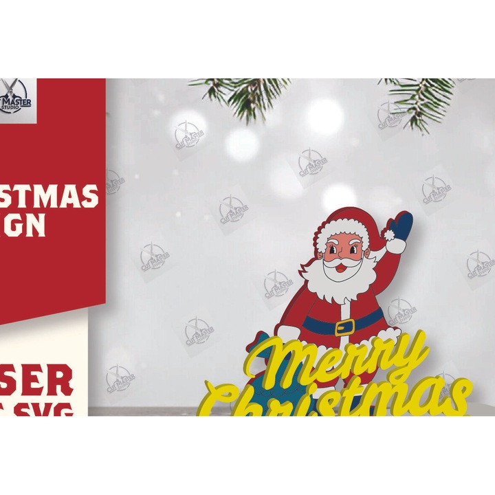 Semn de Craciun din lemn, Intrahome, 15x15 cm, 3mm-4mm, pentru decoratiuni si proiecte DIY