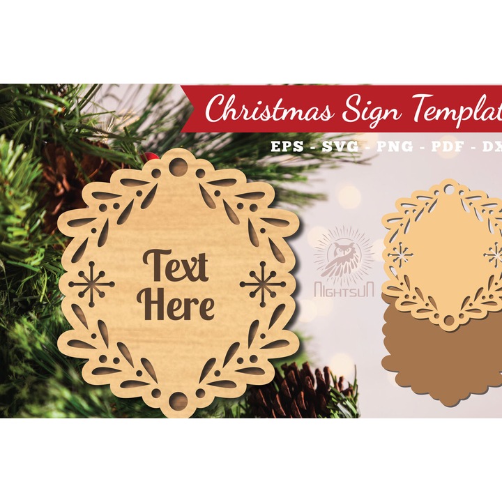 Sablon decorativ perete, Intrahome, model Craciun, 15x15 cm, din plywood 3mm-4mm, pentru decoratiuni si proiecte DIY