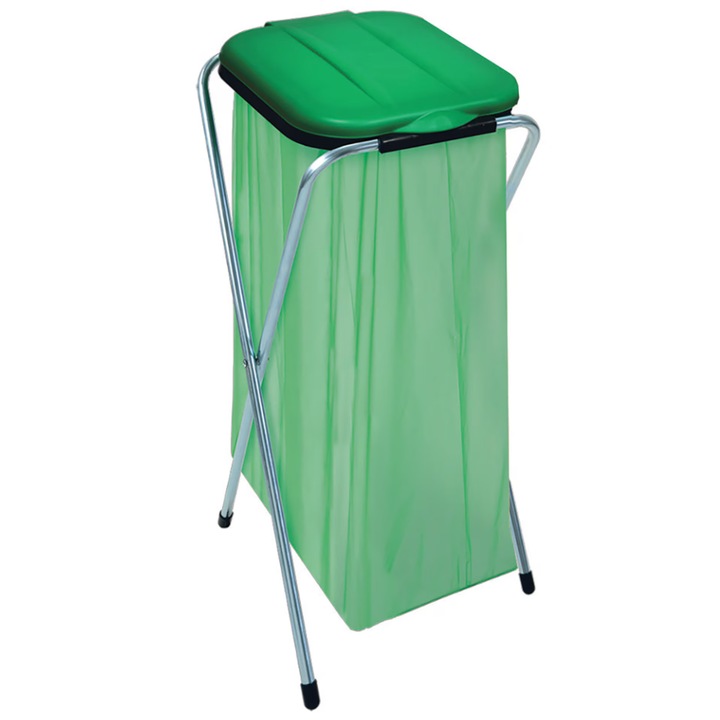 Stand pentru saci de gunoi 130 L, BRRO Eco 1 verde, 36 x 42 x 78 cm