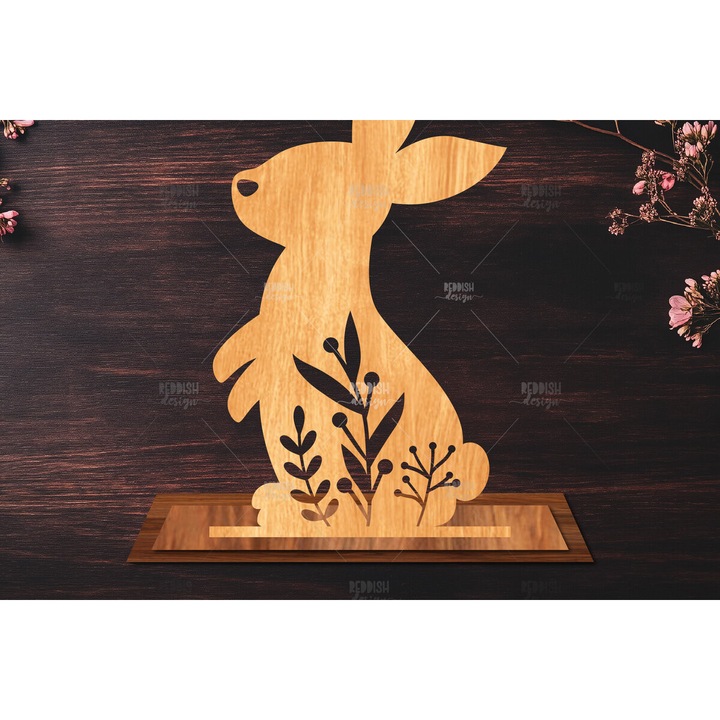 Accesorii decorative, Intrahome, Iepuras de Paste, Plywood 3mm-4mm, 15x15cm