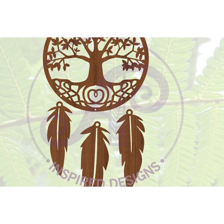 Accesorii decorative, Dreamcatcher, design taiat cu laser, 3mm-4mm, 30x20cm, set