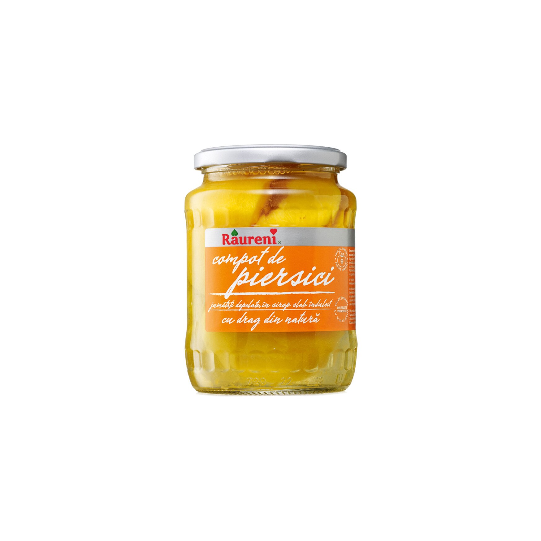 Compot piersici depelate 1/2, Raureni, 700g