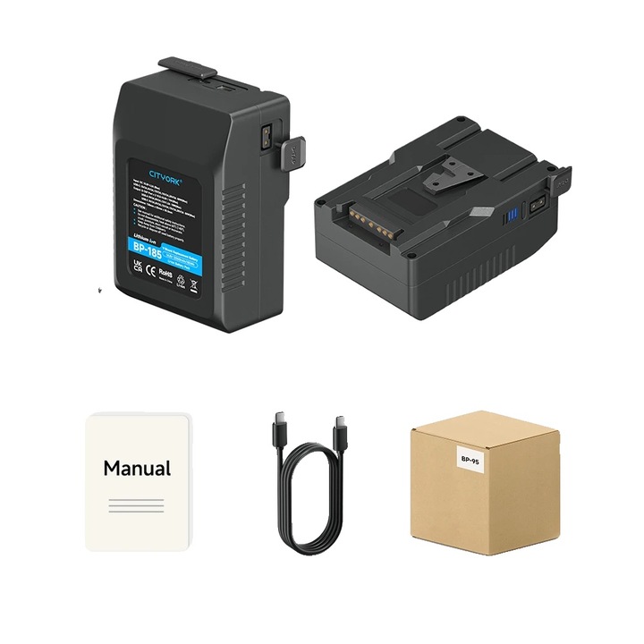 Acumulator V-Mount BP-185 12500mAh, multiple optiuni USB, 14.8V, 10A Max