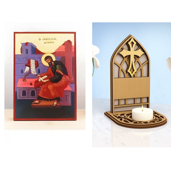 Icoana Ortodoxa, Intrahome, stil bizantin, 8 culori, 45x35 cm