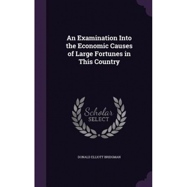 An Examination Into the Economic Causes of Large Fortunes in This Country, Donald Elliott Bridgman (Author)