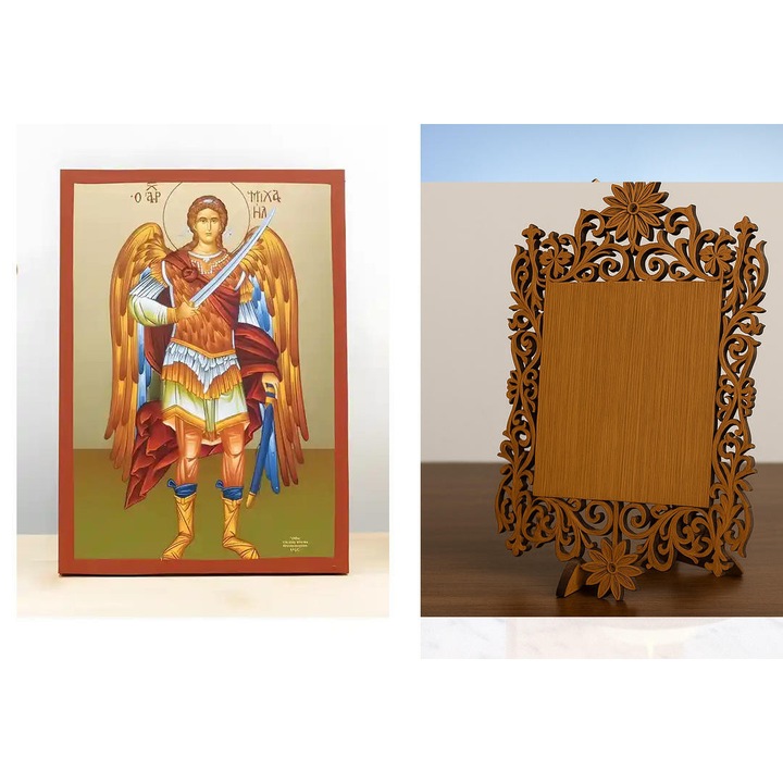 Icoana Ortodoxa, Intrahome, Arhanghelul Mihail, 8 culori, 26x20 cm