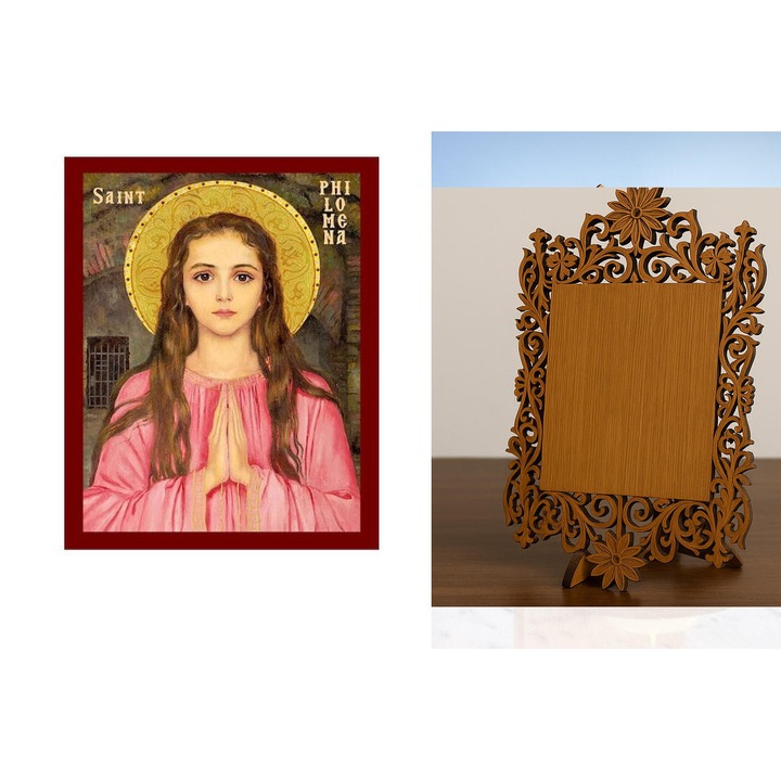 Icoana Ortodoxa, Intrahome, Sfanta Filomena, 8 culori, 26x20 cm
