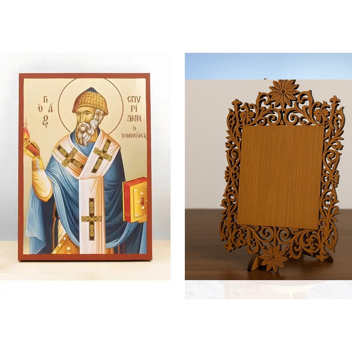 Icoana Ortodoxa Dantela cu Baza, Intrahome, 10x7 cm, 15x11 cm, 21x15 cm, 26x20 cm, 40x30 cm, 45x35 cm, 50x40 cm, multicolor