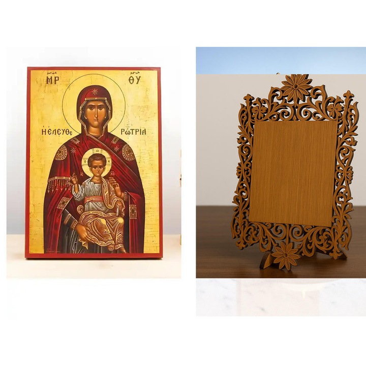 Icoana Ortodoxa Dantela cu Baza, Intrahome, 40x30 cm, 8 culori