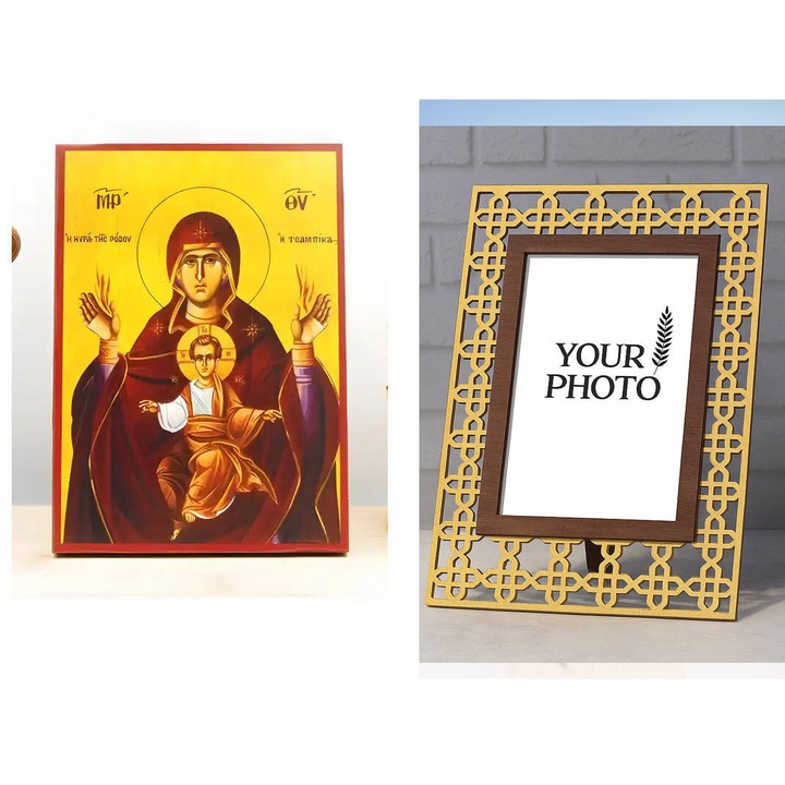 Icoana ortodoxa, Intrahome, Staurous, 8 culori, 10x7 cm