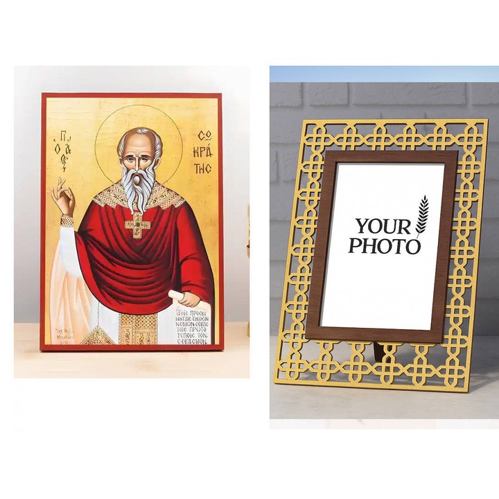 Icoana ortodoxa, Intrahome, stil bizantin, 8 culori, 26x20 cm