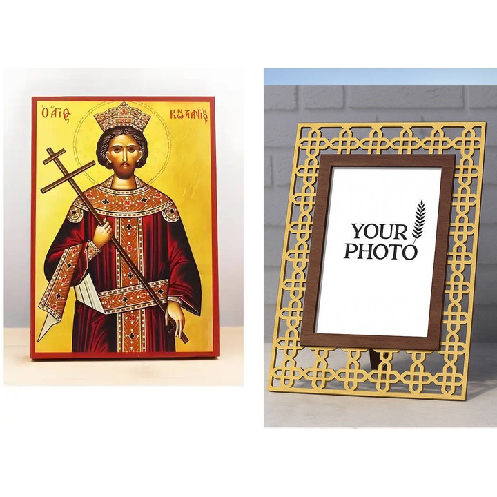 Icoana ortodoxa, Intrahome, Staurous, 8 culori, 26x20 cm