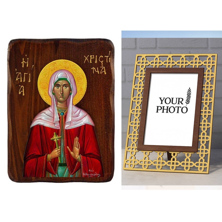 Icoana Agia Christina, Intrahome, 8 culori, dimensiuni 19x14x3 cm, 24x18x3 cm, 30x22x3 cm, 40x30x3 cm