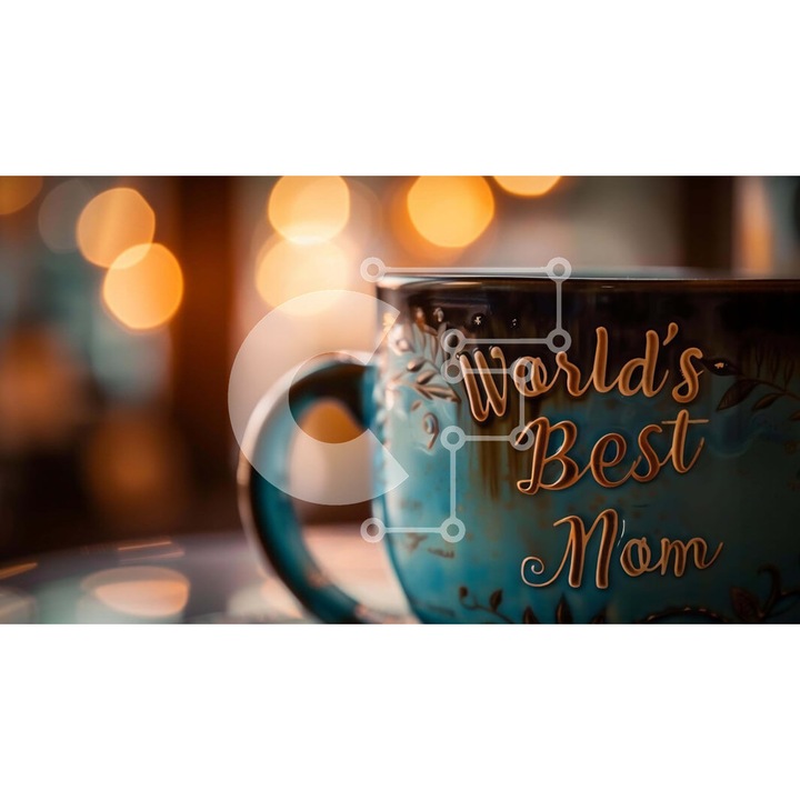 Puzzle din lemn Intrahome, 10x10cm, 25 piese, mana cu cafea, "E cea mai buna mama din lume", cutie din lemn wenge