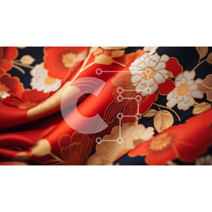 Puzzle din lemn Intrahome, 10x10 cm, 25 piese, design floral rosu si alb, livrat in cutie de lemn wenge