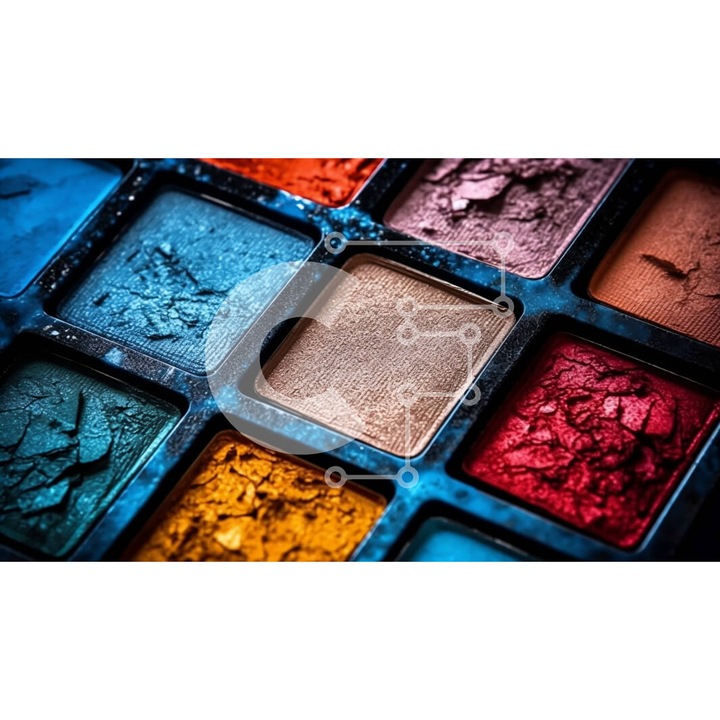 Puzzle din lemn Intrahome, paleta de machiaj, 25 piese, 10x10 cm, cutie din lemn wenge