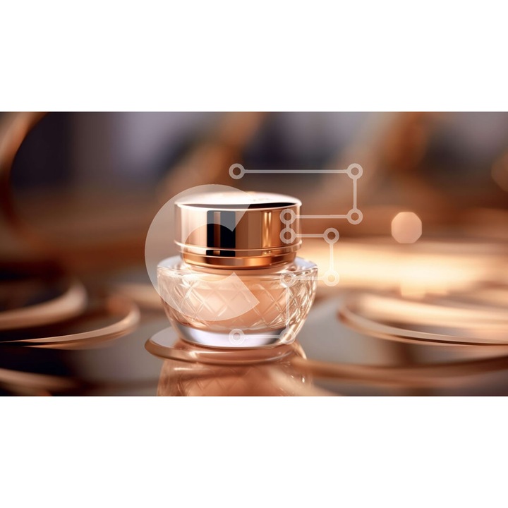 Puzzle din lemn Intrahome, 10x10 cm, 25 piese, sticla transparenta cu capac auriu, cutie din lemn wenge