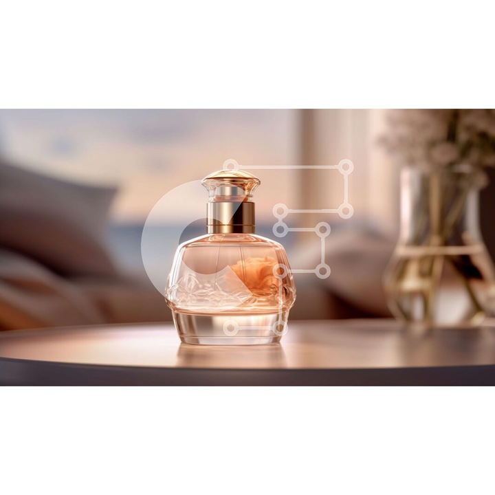 Puzzle din lemn Intrahome - Mpoukali aromatos Rodopetala pe masa cu vedere la ocean, 10x10cm, 25 piese, set in cutie de lemn wenge