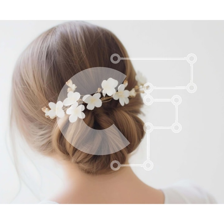 Puzzle din lemn Intrahome, accesorii pentru par, 25 piese, 10x10 cm, cutie din lemn wenge