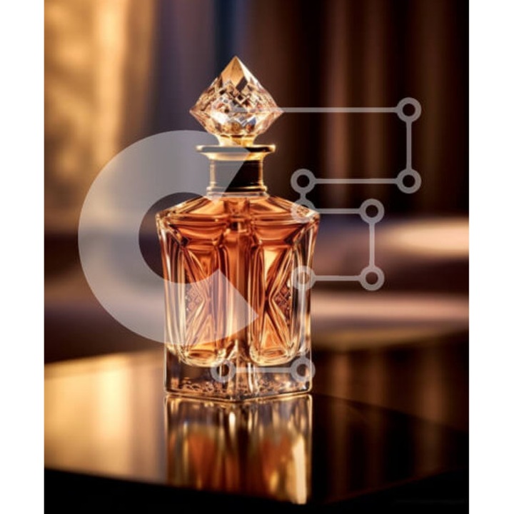 Puzzle din lemn Intrahome, model butelie aromata, 25 piese, 10x10 cm, cutie din lemn wenge